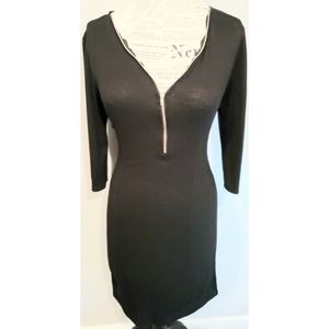SOLD!! ZIP FRONT BLACK DRESS